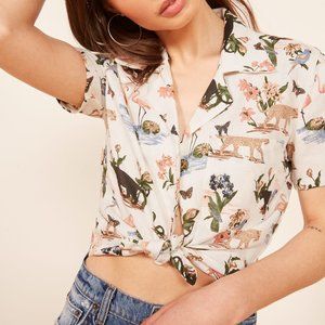 Reformation Holiday Shirt in Janeiro Print